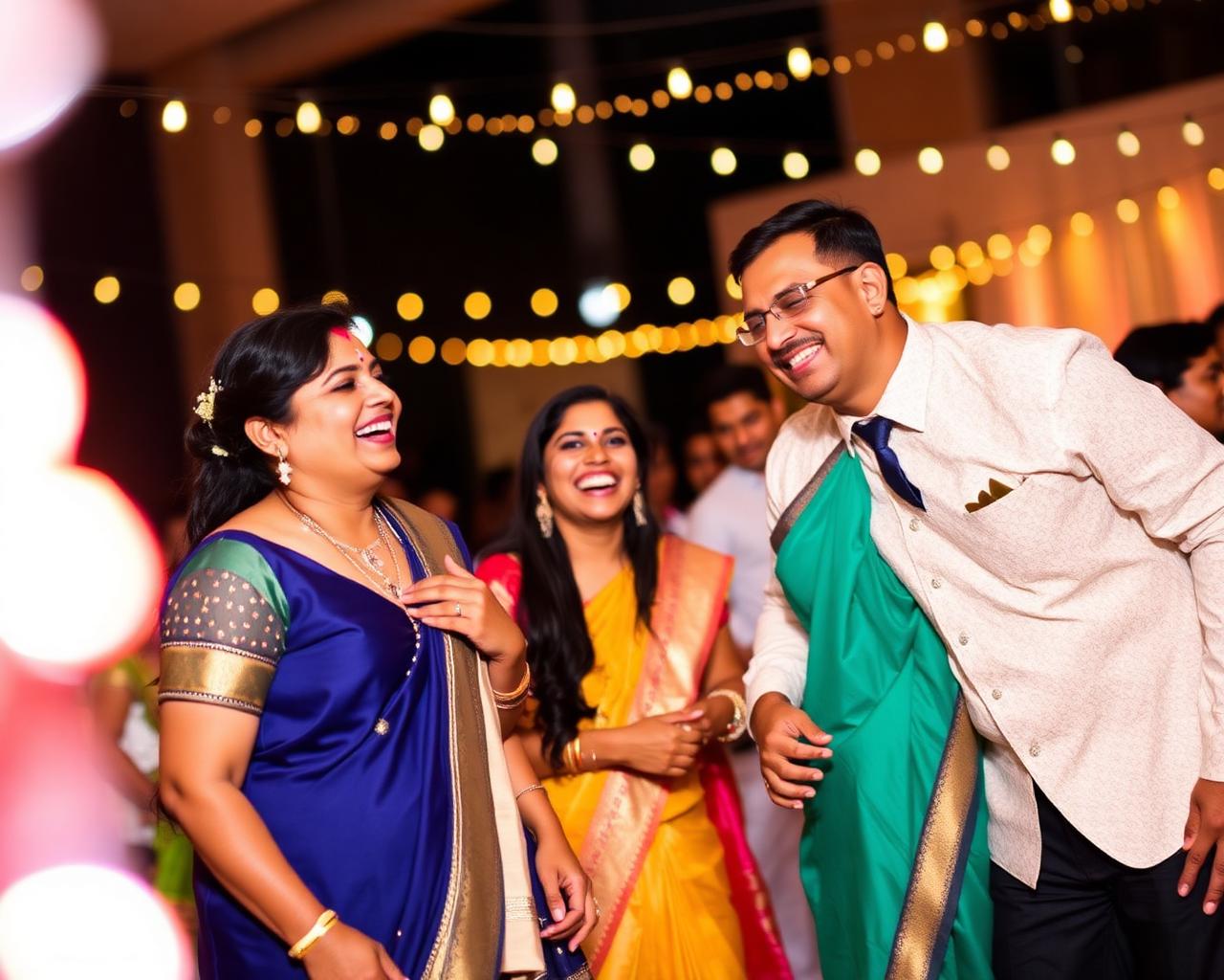 Family celebrating at the reception